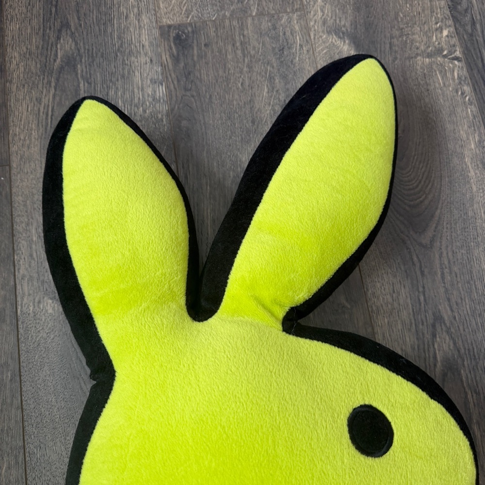 Playboy Y2K lime green bunny head pillow - Picture 12 of 15